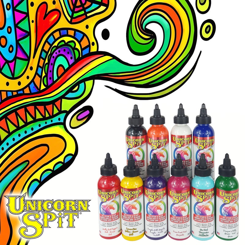 Unicorn SPiT 5770003 Gel Stain and Glaze, Phoenix Fire 4.0 FL OZ Bottle, Orange - Image 2